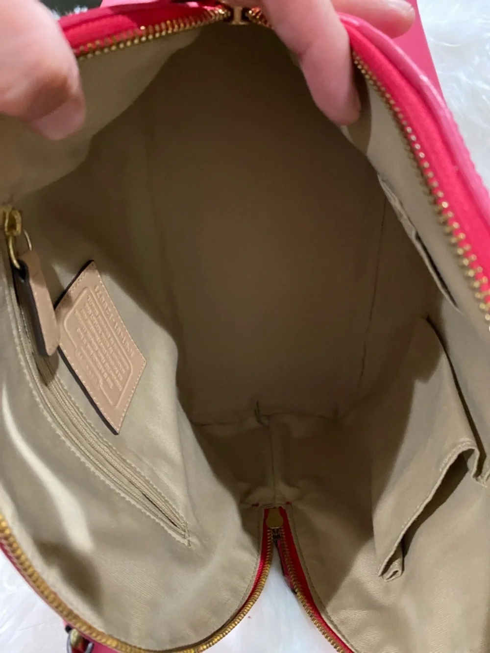 Coach Hot Pink Saffiano Dome Satchel - Picture 4 of 12